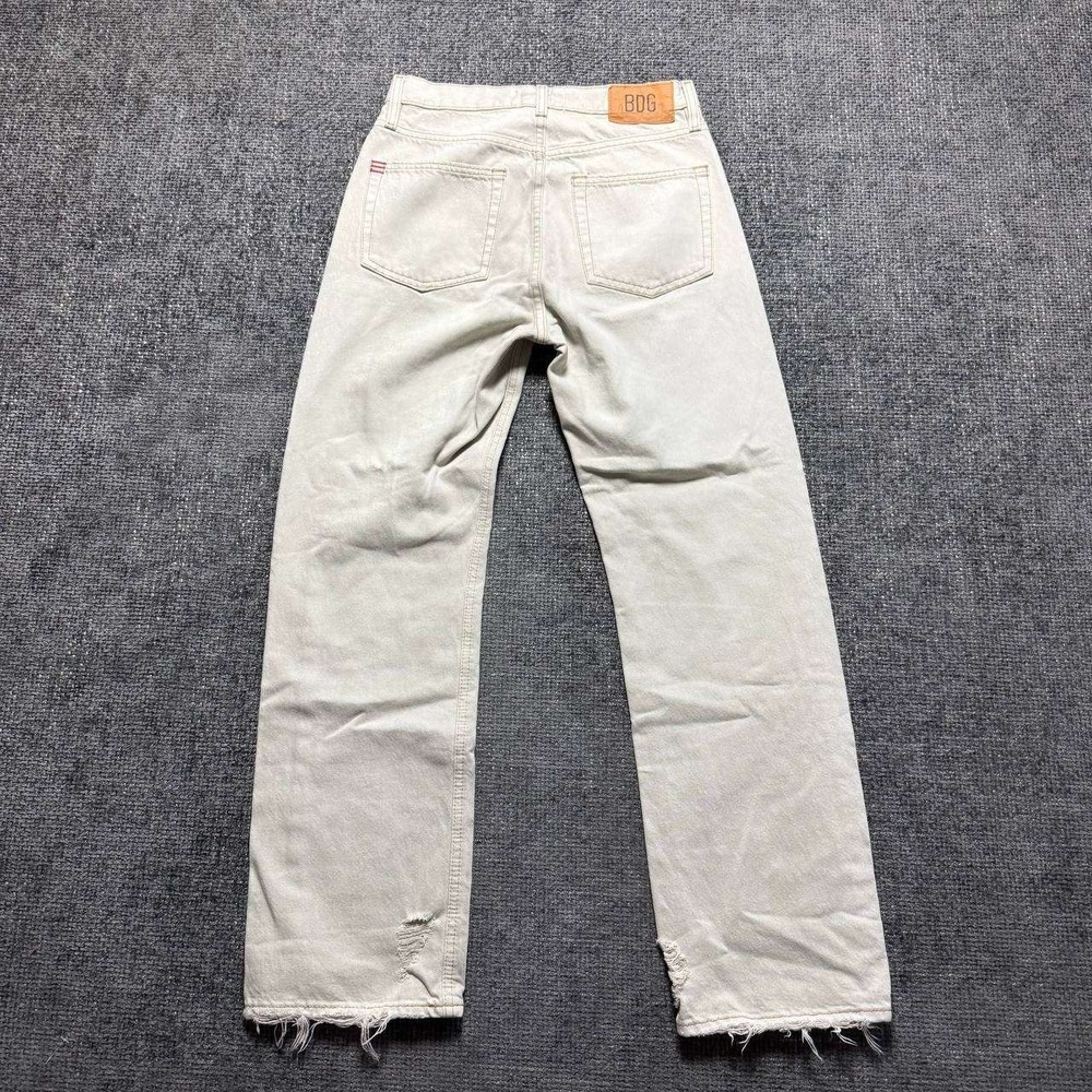 BDG Cowboy Jean Women 28‎ Off-White High Rise Straight Leg Raw Hem Streetwear